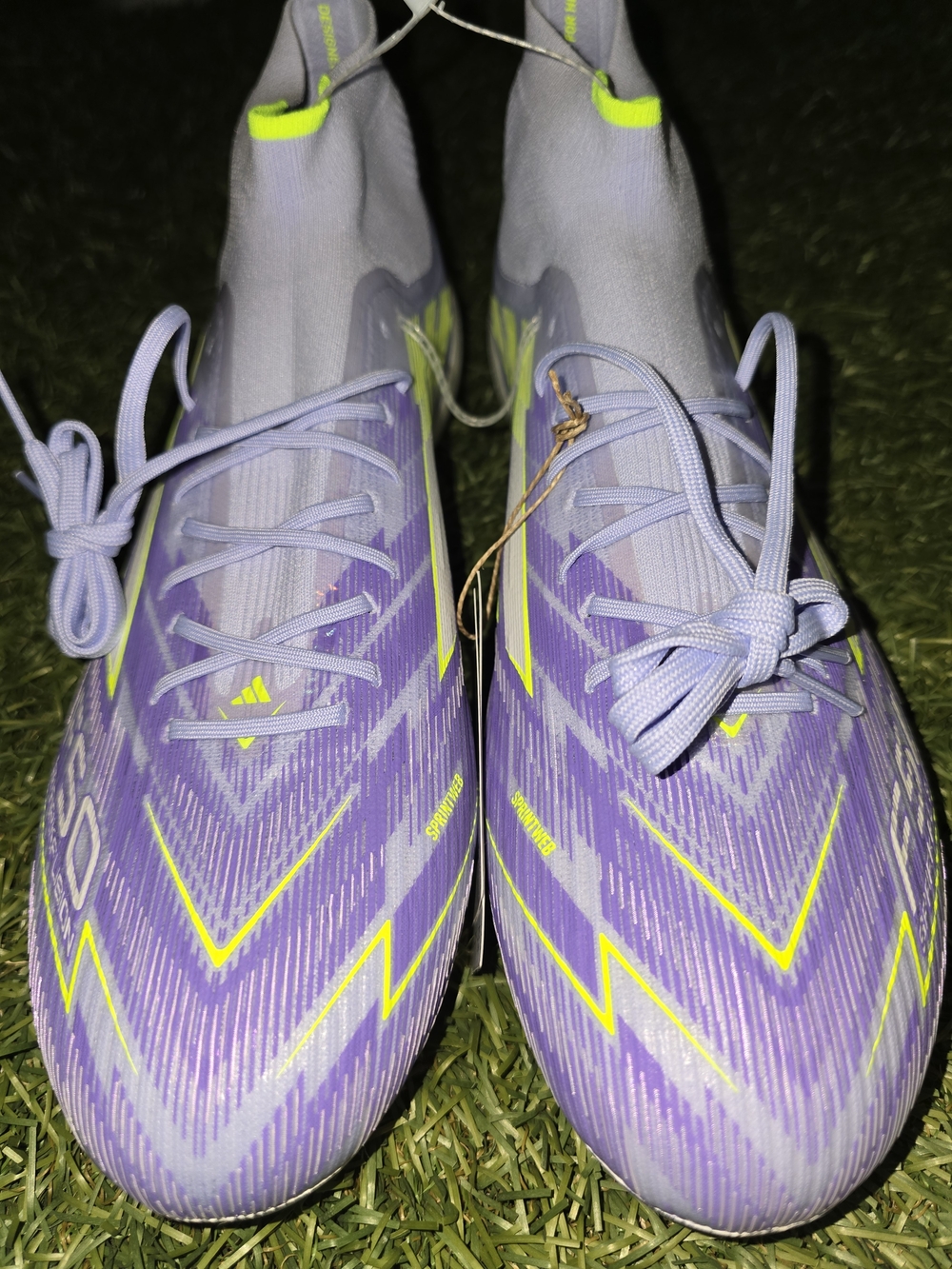 Purple Mens F50 ELITES Soccer Cleats with Neon Accents